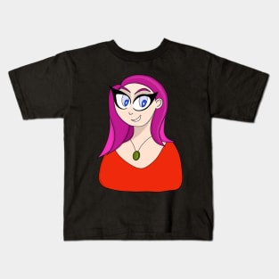 Girl with Necklace and Stylish Hair Kids T-Shirt